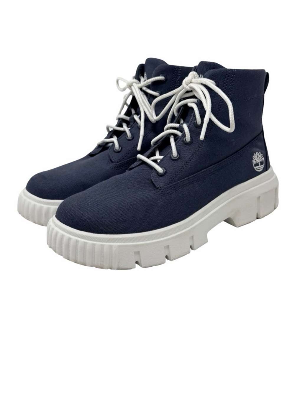 Timberland Greyfield Canvas Boot Women’s Size 8.5 Blue Grey Lightweight Gorpcore